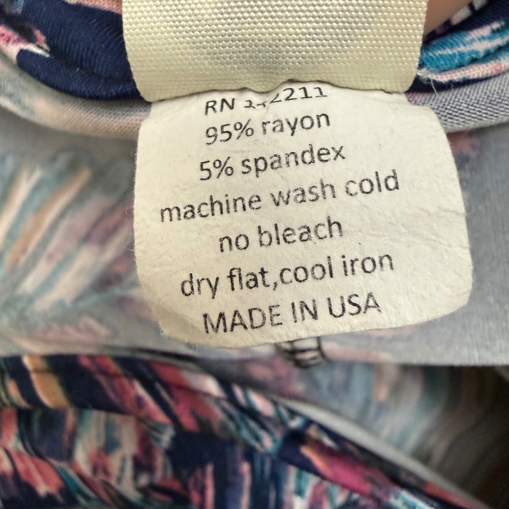 24Seven Comfort Maxi Dress 1X Beach Tropical Palm Coastal Resort Travel Lounge - Picture 7 of 7
